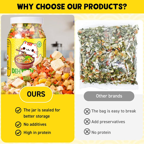 Egcina 100% 10.58oz Ramen Toppings Mix Dehydrated Vegetables - Freeze-Dried Tofu & Vegetables, Natural Vegetable