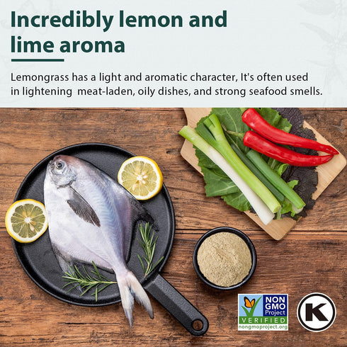 7 (198g), Soeos Lemongrass Powder ounce Lemongrass Herb, Lemon Powder Bulk, Freshly Ground Dried Lemon, Natural