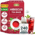 LeafLea Hibiscus Tea Bags 240 Count, Individually Wrapped, 100% Natural Hibiscus Flower