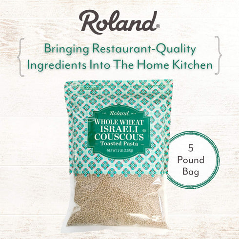 5-Pound Roland Foods Whole Wheat Israeli Couscous, Toasted Pasta, Specialty Imported Food, Bag