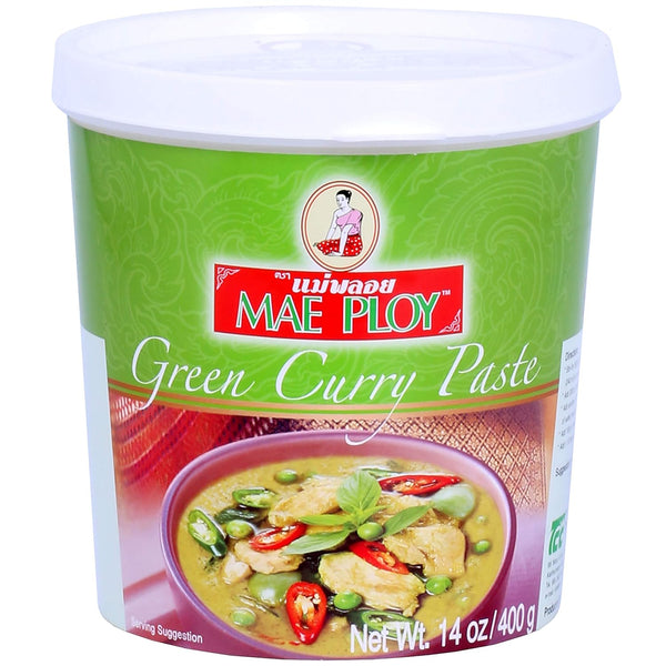 Mae Ploy Green Curry Paste, Authentic Thai Green Curry Paste, 14oz Tub