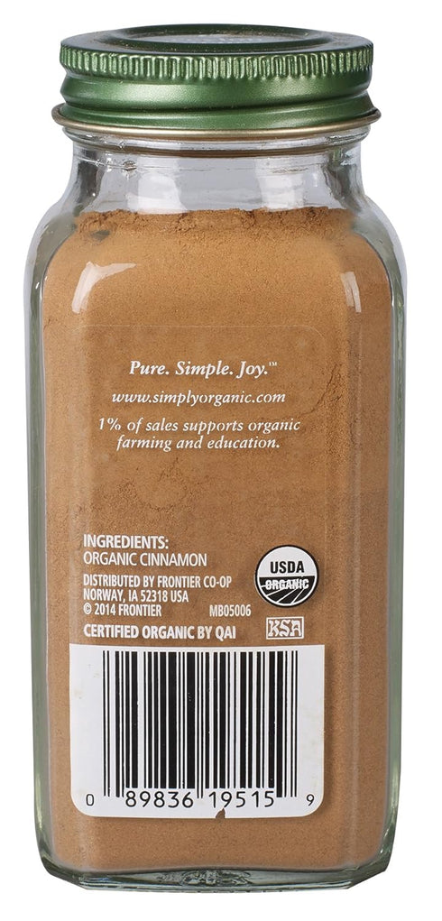 Simply Organic Ceylon Ground Cinnamon, 2.08 Ounce 3 Pack, Non-GMO Organic Cinnamon Powder, Vegan