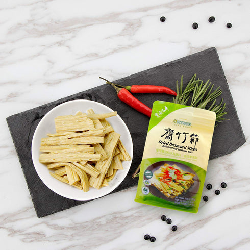 ONTRUE 9.88 Oz Dried Beancurd Sticks, Asian Tofu Yuba, Precut Tofu, Good Source Of Protein, Non-GMO, Vegan, Great