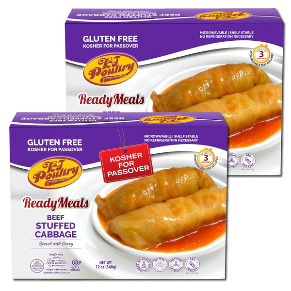 KJ Poultry Kosher for Passover Gluten Free Meals, Beef Stuffed Cabbage Rolls