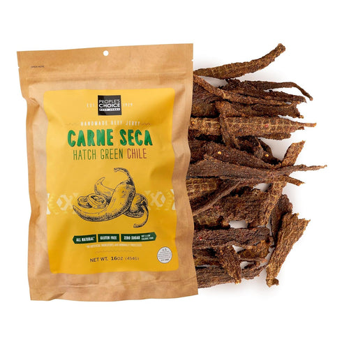 Peoples Choice Beef Jerky Carne Seca Hatch Green Chile 13g Protein Sugar