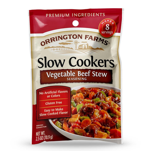 Orrington Farms Slow Cookers Seasoning, Vegetable Beef Stew, 2.5 oz Packet (Pack