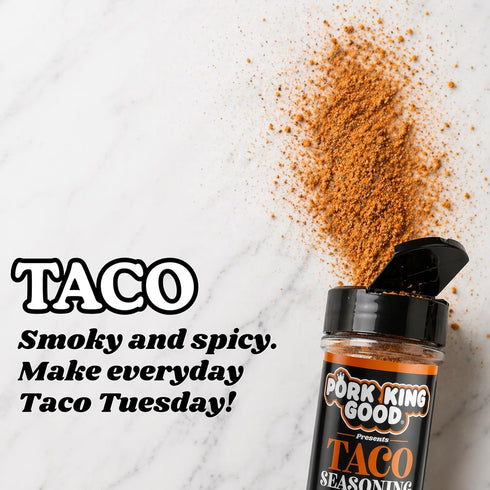 Pork King Good Taco Seasoning for Cooking and Popcorn Seasoning - Keto Friendly, Paleo, No MSG, Gluten Free (Taco
