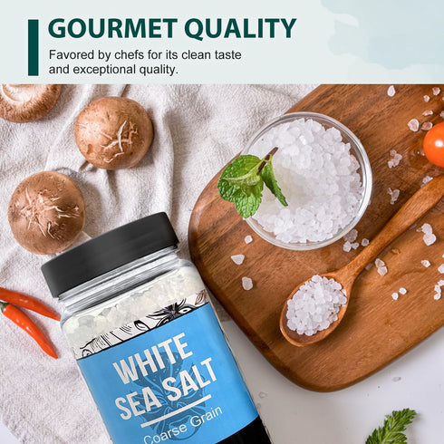 20 Oz (1.25 (Pack 1) Soeos Sea Salt, Coarse Grain, Pound), Non-GMO, Nature Himalayan White Salt, Rock Salt for Grinder
