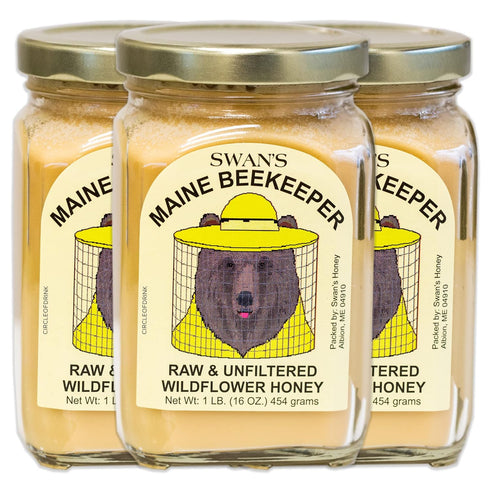 Swan's Raw and Unfiltered Wildflower Honey Creamy, Silky, Gourmet Includes Beeswax, Pollen,
