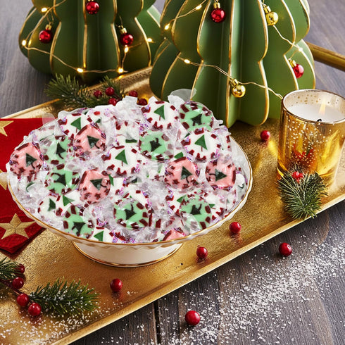 Buha Sweets 2 lb Bulk Christmas Nougats Candy Mix Bulk - Handmade Soft & Chewy Peppermint, Wintergreen, and Cinnamon
