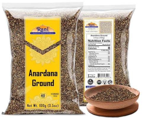Rani Anardana (Pomegranate) Ground Indian Spice, 3.5oz (100g) - All Natural, Vegan, Gluten Friendly