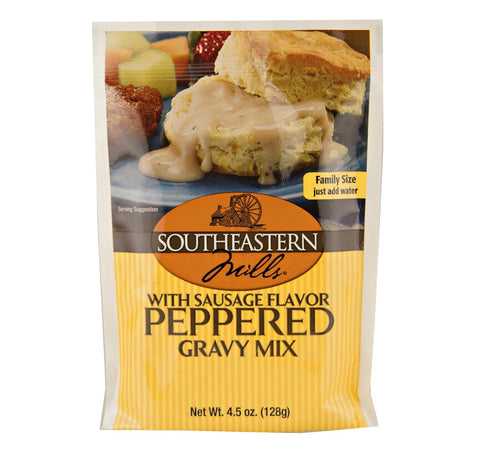 Southeastern Mills Gravy Mix, Sausage Flavored Peppered Gravy Mix, Just Add Water, Family Size,