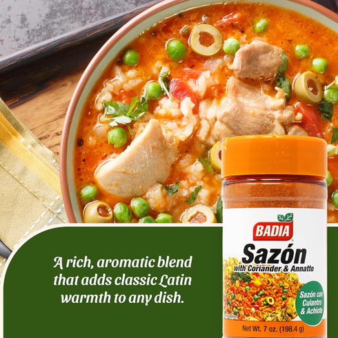 7 oz Badia Sazon with Coriander & Annatto Seasoning, - Perfect Blend, Authentic Latin Flavor