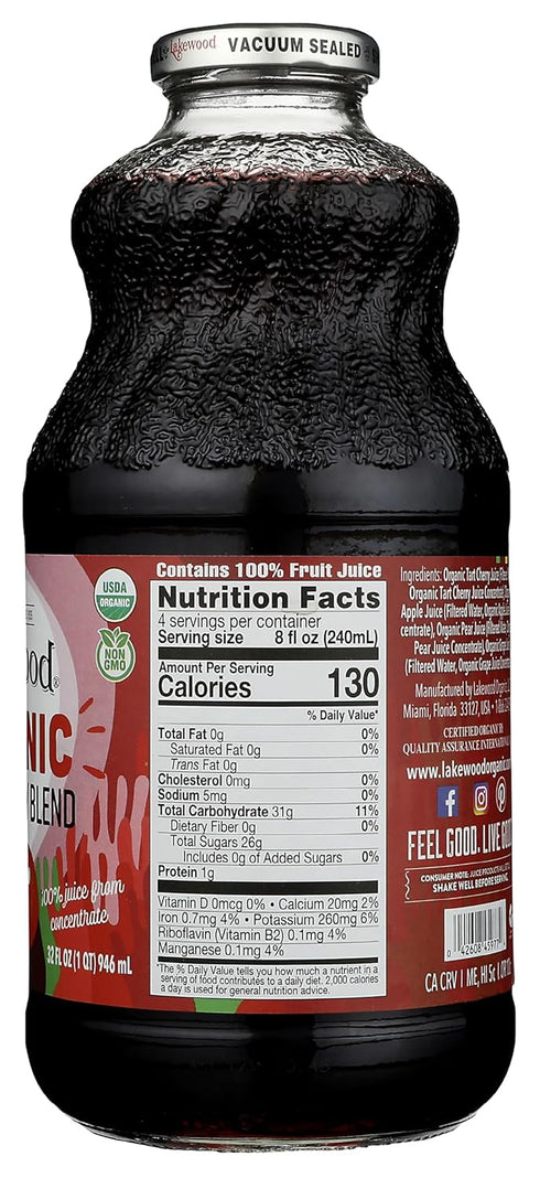 32 oz Lakewood Organic Smart Healthy Tart Juice, Cherry