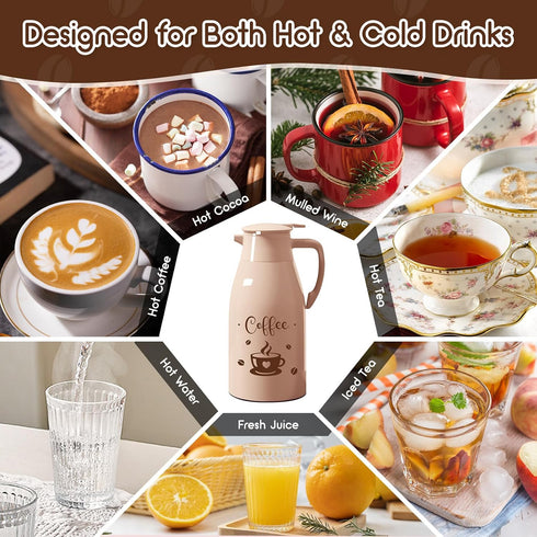 68 oz Hot Drink Dispenser Coffee Bar Accessories Cocoa Drink Dispenser for Keeping Hot Chocolate Bar Supplies Large