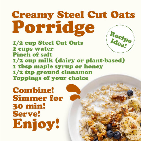 5 100% Food to Live Steel Cut Oats, Pounds - Whole Grain Irish Oats, Quick and Easy Cooking Oatmeal, Hearty
