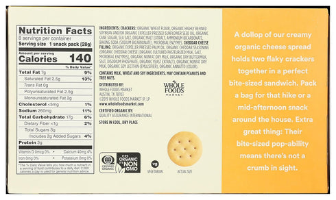 365 8 Count, 1 by Whole Foods Market, Organic Mini Cheese Sandwich Crackers Ounce