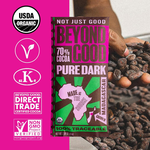 70%, 2.64 OZ Beyond Good Organic Madagascar Dark Chocolate Bar