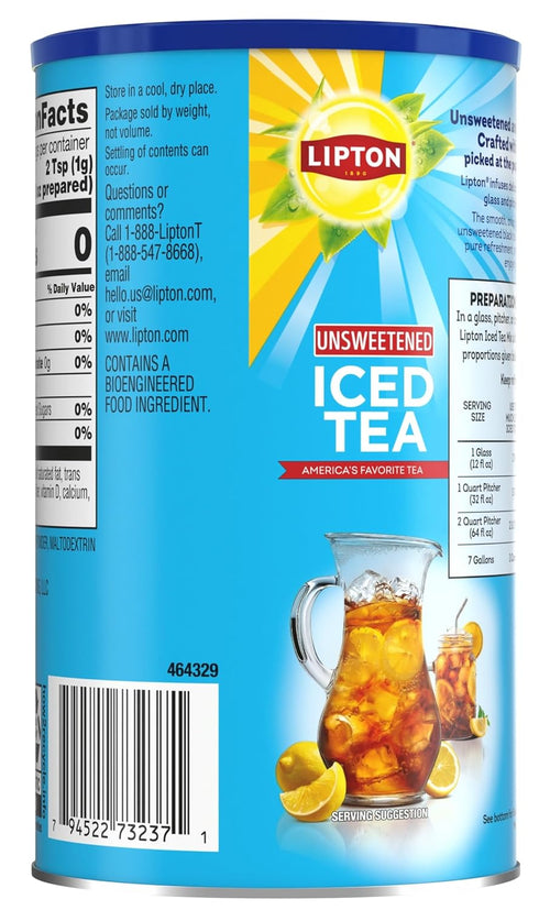 28 (Pack 4), 112 Lipton Unsweetened Iced Tea Mix, Sugar-Free Black Tea, Quarts Each of Made from Real Tea Leaves