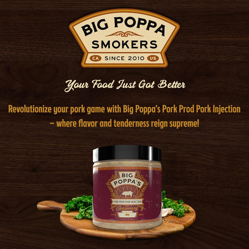Flavor-Packed (14.2 Oz) Big Poppas Pork Prod Pork Injection Championship-Grade BBQ Injection for Juicy, Meat Savory