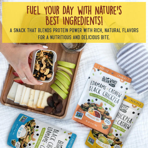 7g 5g 3-Pack (4.5 oz BeanVIVO Healthy Snacks for Adults & Kids with Protein & Fiber per Serving with Dried Edamame
