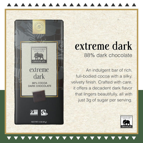 3 oz Endangered Species, Extra Dark Chocolate Panther