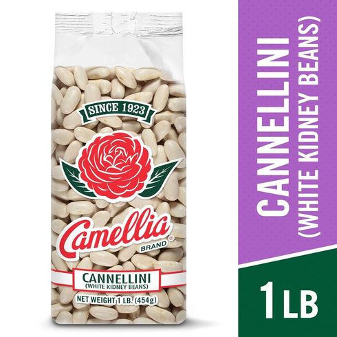1 (Pack 2) Camellia Brand Dried Cannellini Beans Premium White Kidney Beans with Nutty Flavor, Non-GMO, Gluten-Free