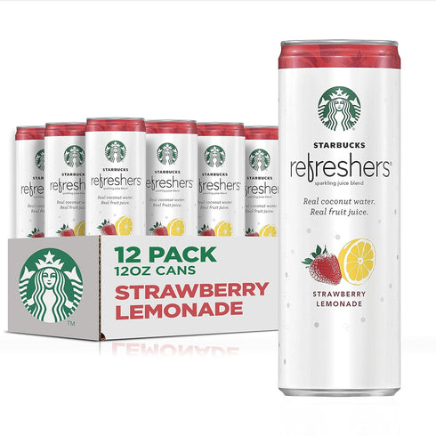 Starbucks, Refreshers with Coconut Water, Strawberry Lemonade, 12 fl Oz. Cans (12
