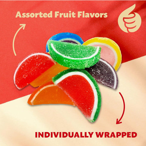 1.5 Pack Fruit Slices Jelly Candy | Pound | Assorted Flavors | Old Fashioned Candy for Buffets and Holiday Gifting |