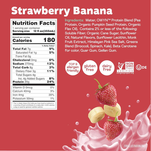 20g 4g 5g Pack, 12 Oz (12 Pack) OWYN Only What You Need Protein Shake, Vegan Protein, Ready to Drink, Dairy Free, Great