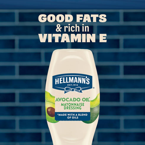 11.5 Oz Hellmann's Mayonnaise Dressing Avocado Oil Quality Ingredients with Good Fats, Rich in Vitamin E Fl