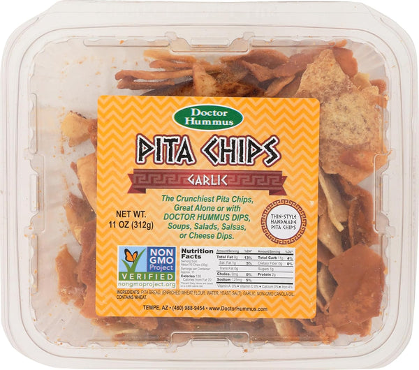 Dr Hummus Garlic Pita Chips, 13 OZ