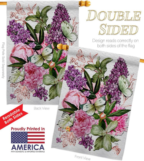 2 Pack 28 40 Breeze Decor Pink Bouquet House Flags pcs Garden Floral Sunflower Tulip Rose Orchid Lilies Season
