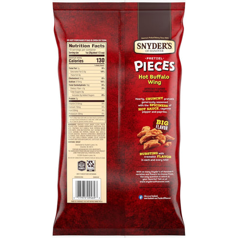 18 Oz Snyder's of Hanover Hot Buffalo Wing Flavored Pretzel Pieces