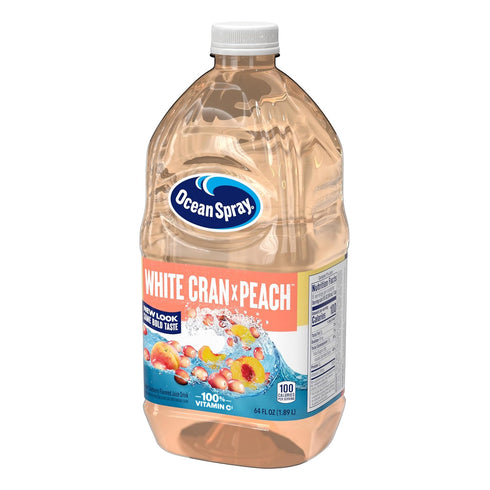 64 Oz (Pack 8) Ocean Spray White Cran-Peach Juice Drink, Fl Bottle