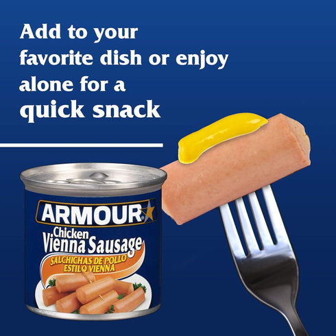 Armour 4.6 OZ (Pack 24) Star Chicken Vienna Sausage, Canned Sausage