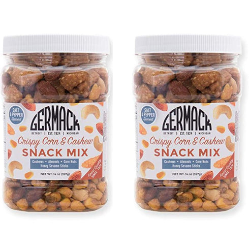 Germack - Crispy Corn and Cashew Savory Crunch Snack Mix - Toasted