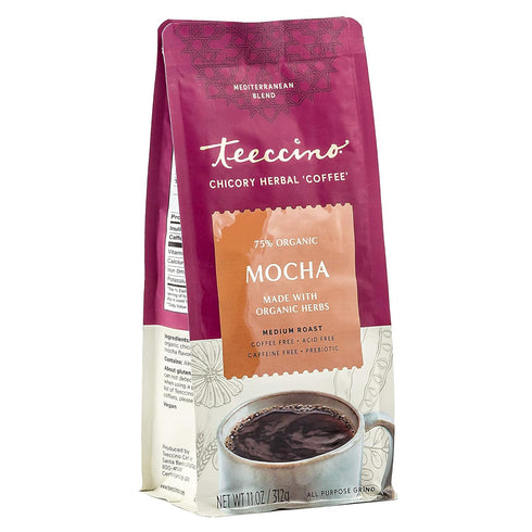 Pack 11 (Pack 3) Teeccino Herbal Coffee Variety - Hazelnut, Mocha and Java - Ground Herbal Coffee Thats Prebiotic