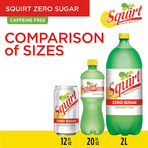 Squirt 12 oz. 12 Pack (Pack 2) Zero Sugar Grapefruit Soda, fl. Cans
