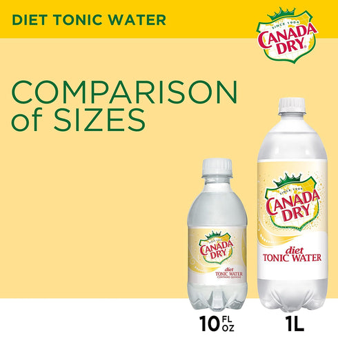 10 6 Count Canada Dry Diet Tonic Water, Fluid Ounce Plastic Bottle