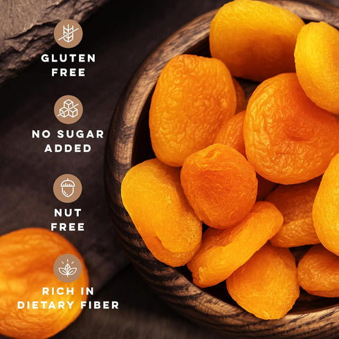 2 LB Biomey Big Size Dried Turkish Apricots - No Added Sugar - Vegan - Non-GMO - Superfood, Healthy Snack - Great