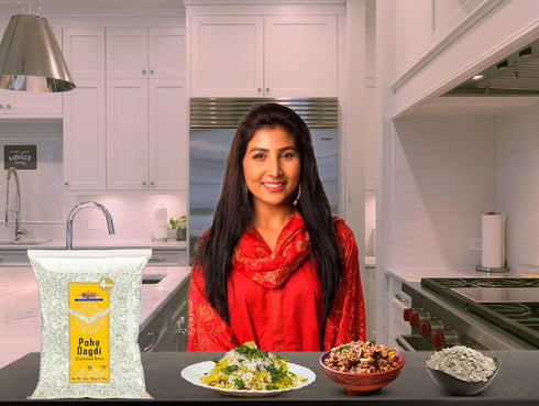 64oz (4lbs) 1.81kg Rani Poha (Powa) Extra Thick Dagadi-Cut (Flattened Rice) Bulk~ All Natural, Salt-Free | Vegan |