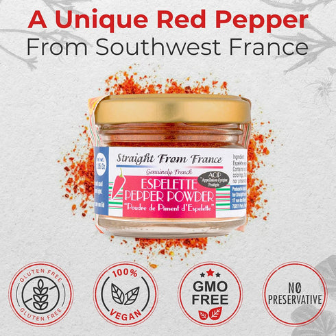 Straight From France - Espelette Pepper Powder from France, 1.06 Ounce