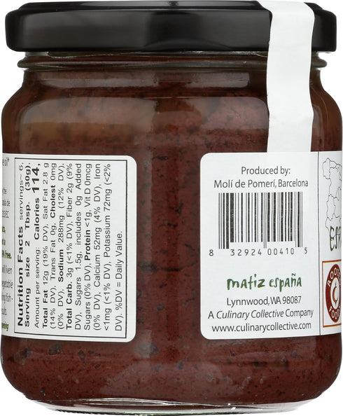 6.5 Matiz Espaa Black Olive Spread, ounces, Natural Authentic Spanish Flavor, Create Gourmet Bruschetta, Tapenade