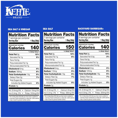 Pack, 1 Oz, 20 Kettle Brand Potato Chips Variety Ct