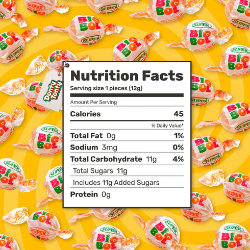 14 oz (31 Bubble Candy Gum SUPER SIZE, Bulk Bag, Fruit Flavored, Nostalgic Gum, Individually Wrapped, Dual Taste