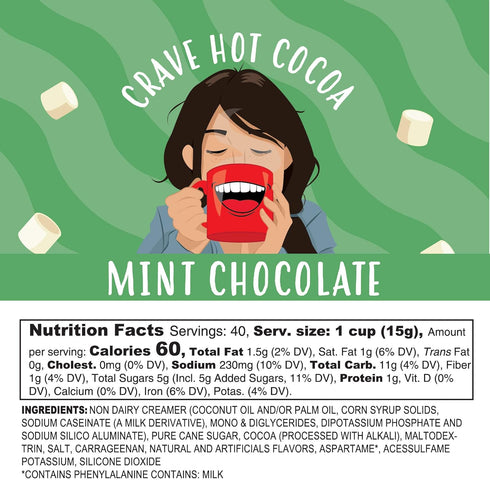 2.0 40 Count Crave Hot Chocolate Pods, Compatible with K-Cup Brewers, Mint Chocolate