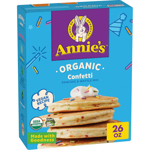 Annie's Organic Confetti Pancake and Waffle Mix, Kids Breakfast, Vegan, 26 oz