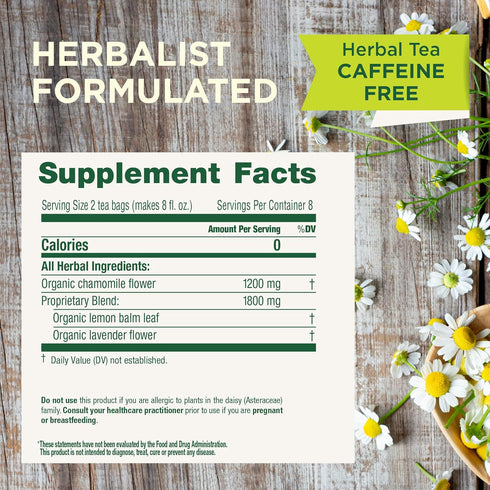 96 (6 Pack) Traditional Medicinals Tea, Organic Chamomile & Lavendar, Stress Relief, Tea Bags