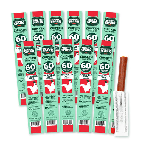 Mighty Spark Chicken Snack Sticks - Nashville Hot - 6g of Protein,